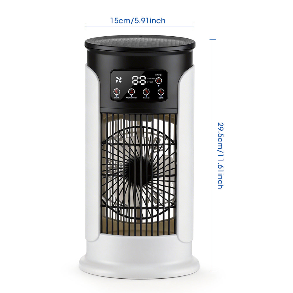 3 in 1 Portable Air Cooler with Humidifier 6 Wind Speed Fast Cooling Air Conditioner Misting Fan for Home Office Kitchen Desktop