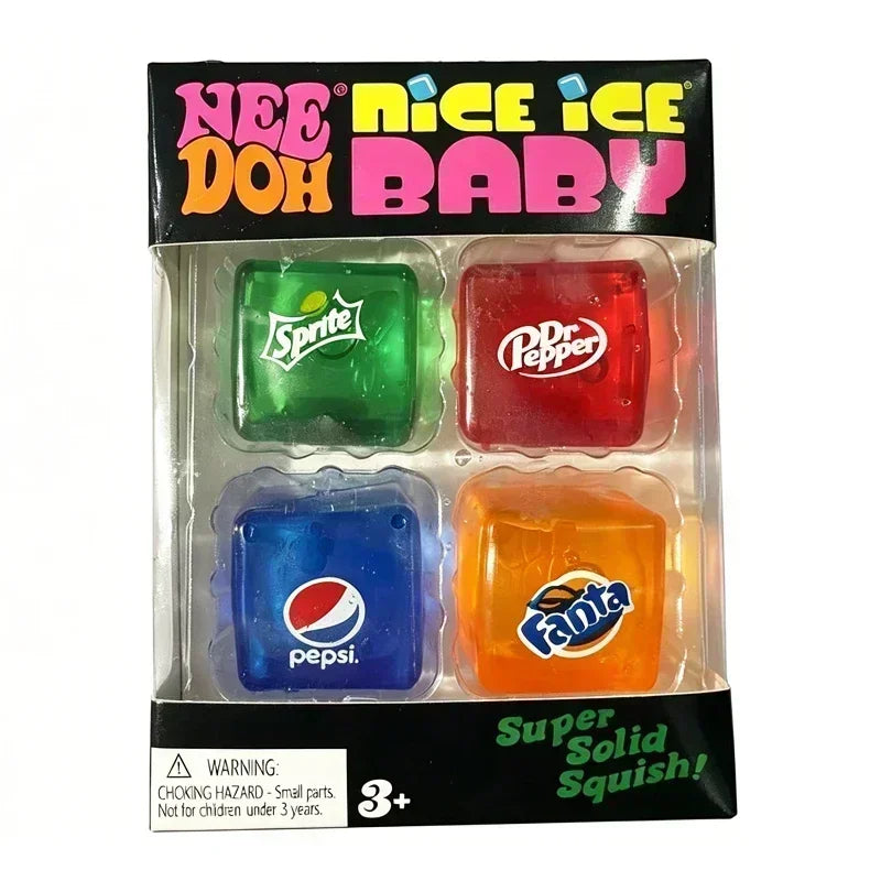 New ///Set Squishy Needoh Nice Cube Schylling Sensory Stress Reliever Fidget Tool Toy Anxiety Focus Sensory Cube Adults Kid Gift