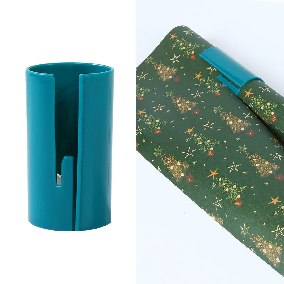 1pc Portable Mini Wrapping Paper Cutter Christmas Packaging Paper Cutting Knife Cutting Wrapping Paper Cutter Tool Tube Gift Wrap