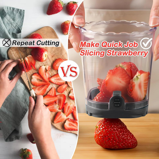 Multi-Functional Mushroom Slicer Cup Stainless Steel Vegetable Strawberry Food Chopper Ideal for Home Cooks Professional Kitchen