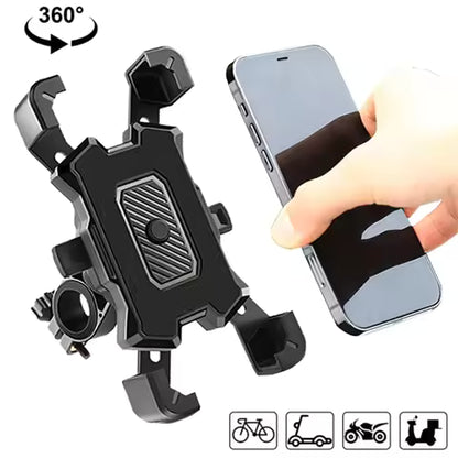 Motorcycle Bike Phone Holder Phone Bracket Vibration Damper Bike Handlebar 360° Rotatable Navigation Support
