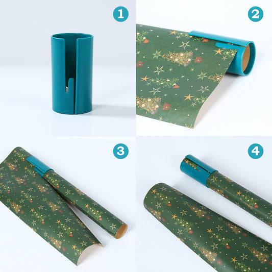 1pc Portable Mini Wrapping Paper Cutter Christmas Packaging Paper Cutting Knife Cutting Wrapping Paper Cutter Tool Tube Gift Wrap