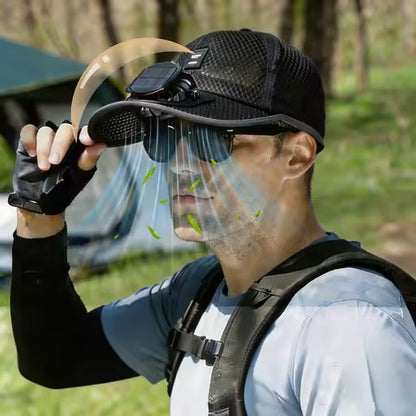 Solar Charging Fan Hat - Breathable Mesh UV Protection Baseball Cap for Men Women, Summer Outdoor Sun Hat
