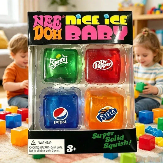 New ///Set Squishy Needoh Nice Cube Schylling Sensory Stress Reliever Fidget Tool Toy Anxiety Focus Sensory Cube Adults Kid Gift