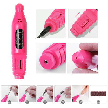 Professional USB Electric Nail Drill Polish File Kit with UV LED Nail Lamp Gel Manicure Dryer Lamp Acrylic Starter Set