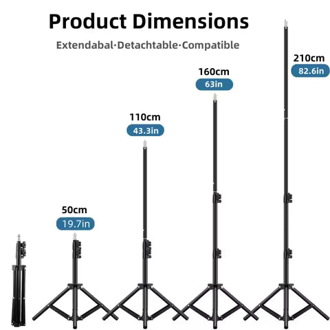 160cm Live Broadcast Tripod Landing Type Camera Anchor Selfie Light Frame Metal Thermometer Phone Holder