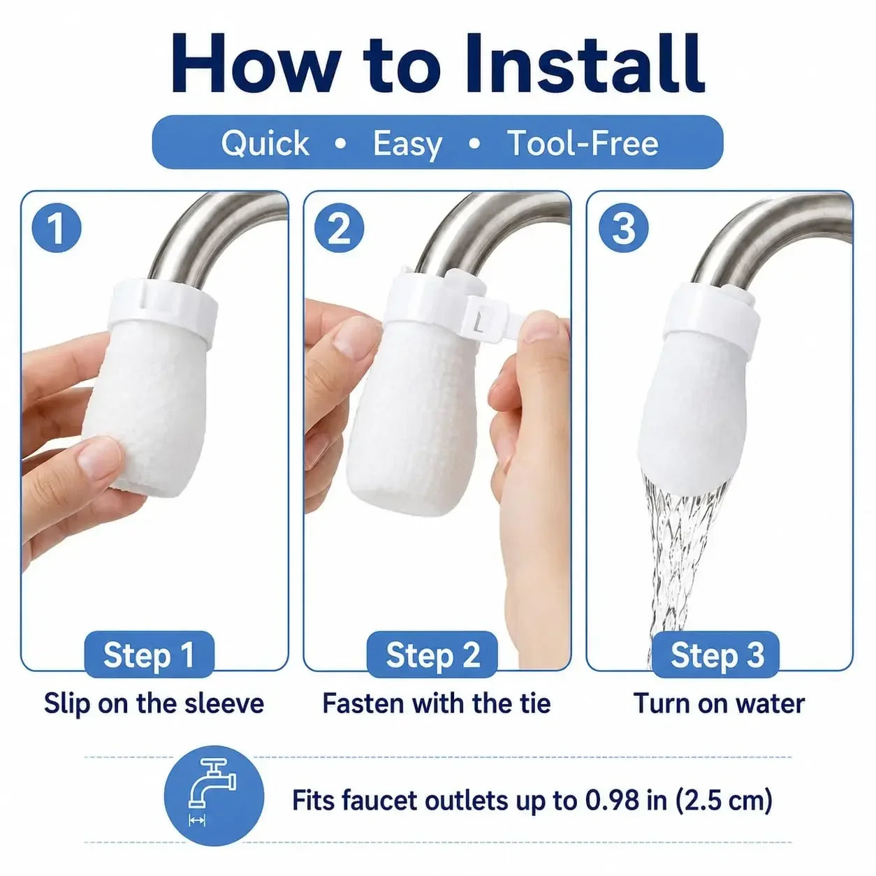 Faucet Filter Cotton Tap Water Filter Bag Faucet Anti Splash Tap Purifier Bag Kitchen Thickened Washable Sediment Filtration Bag