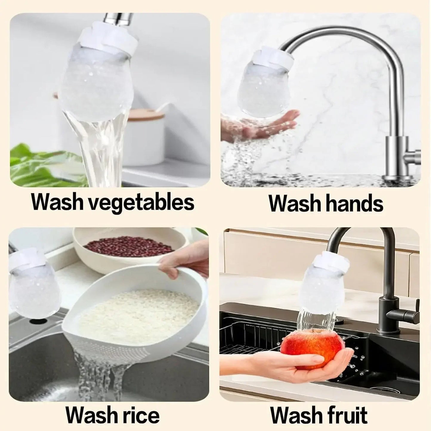 Faucet Filter Cotton Tap Water Filter Bag Faucet Anti Splash Tap Purifier Bag Kitchen Thickened Washable Sediment Filtration Bag