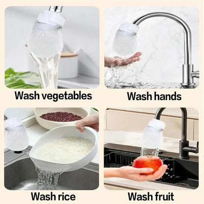 Faucet Filter Cotton Tap Water Filter Bag Faucet Anti Splash Tap Purifier Bag Kitchen Thickened Washable Sediment Filtration Bag