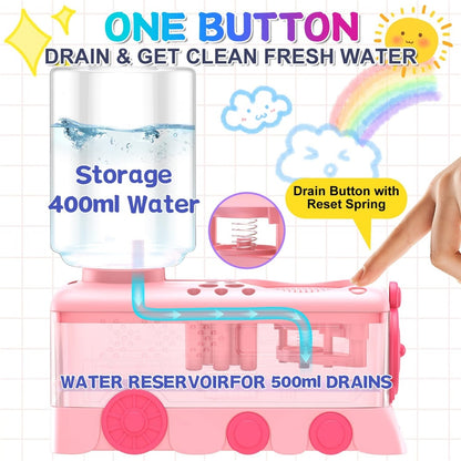 2026New Paint Brush Cleaner Tool with Tray,Upgraded 4-in-1 Painting Supplies with Drain,Brush HolderandBrush Holder with Palette