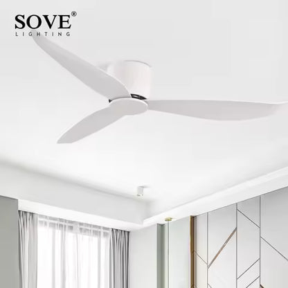 IRALAN Ceiling Fan With Light 6-speed choice Reversible DC motor 3CCT with remote control Whisper Easy Install black/White/Wood
