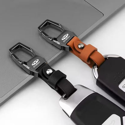 For Chery TIGGO 3 4 5 7 Pro 8Pro Max MVM X22 DR3 Leather Car Keychain Business Gift with KeyringAccessories