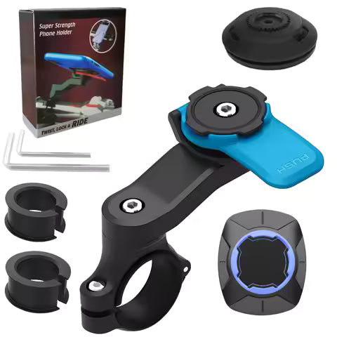 Motorcycle Bike Phone Holder Phone Bracket Vibration Damper Bike Handlebar 360° Rotatable Navigation Support