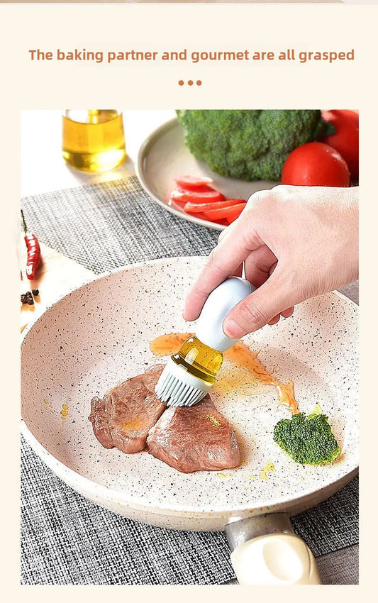 Kitchen Olives Oil Bottle Silicone Brush BBQ Grill Dropper Olive Oil Dispenser Bottle for Cooking Baking Barbecue Kitchen Tool