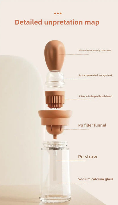 Kitchen Olives Oil Bottle Silicone Brush BBQ Grill Dropper Olive Oil Dispenser Bottle for Cooking Baking Barbecue Kitchen Tool