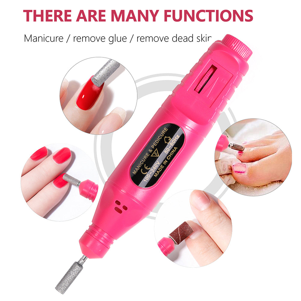 Professional USB Electric Nail Drill Polish File Kit with UV LED Nail Lamp Gel Manicure Dryer Lamp Acrylic Starter Set