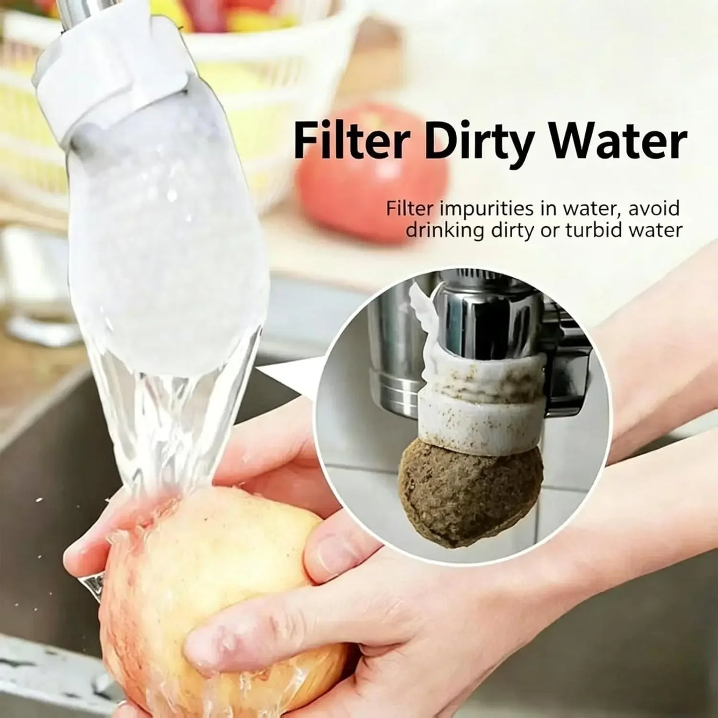 Faucet Filter Cotton Tap Water Filter Bag Faucet Anti Splash Tap Purifier Bag Kitchen Thickened Washable Sediment Filtration Bag