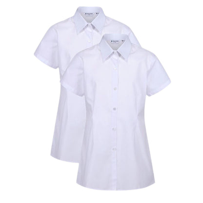 Girls School Shirts White and Blue Colour Blouse in Long & Short Sleeve